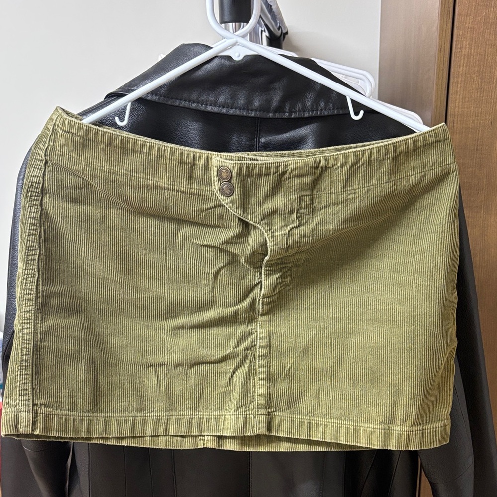 United Colors Of Benetton Khaki Corduroy Mini Skirt